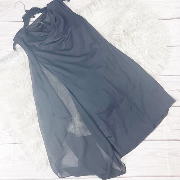 BCBGMaxAzria Malory Women's Cascade Side Drape Dress Black Size XS - Picture 2 of 5